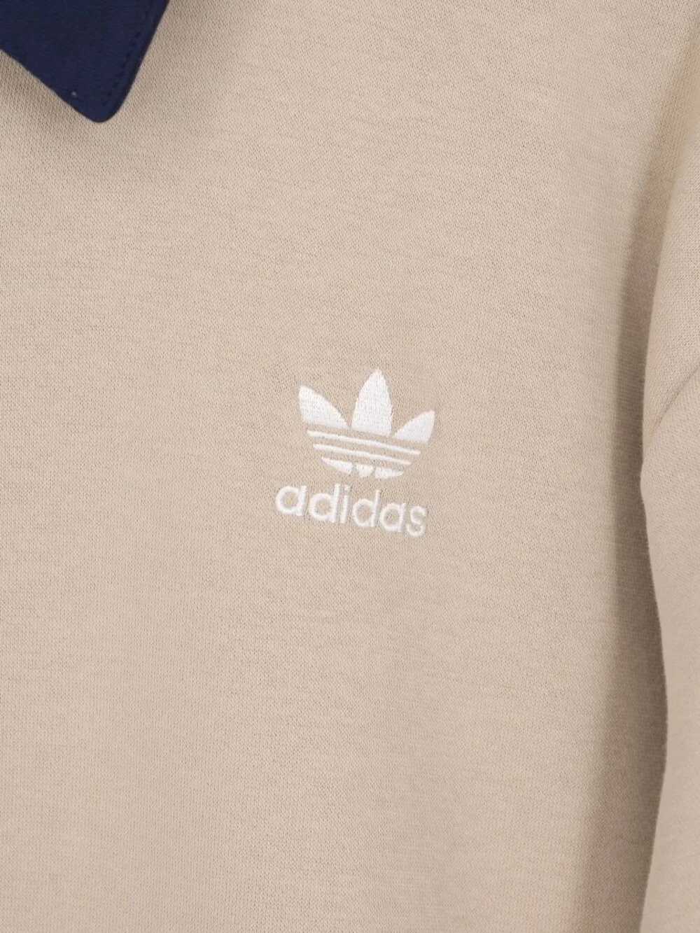 ADIDAS Originals Men's Colorblock Fleece Zip Up Jacket Beige Navy Size L